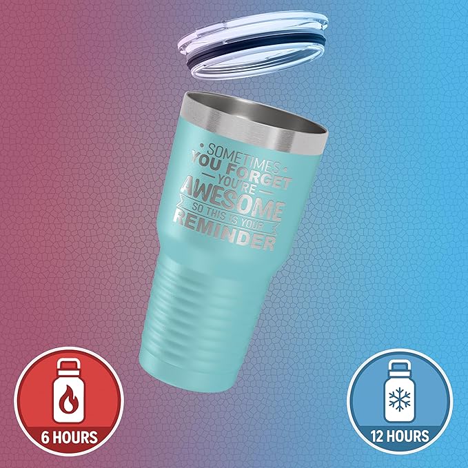 Spotted Dog Company Inspirational Tumbler, Inspirational Gifts for Men Dad Father Wife Sister Women, Birthday For Him Her, You?셱e Awesome Tumbler, Teacher Coworker Gifts 30oz Teal