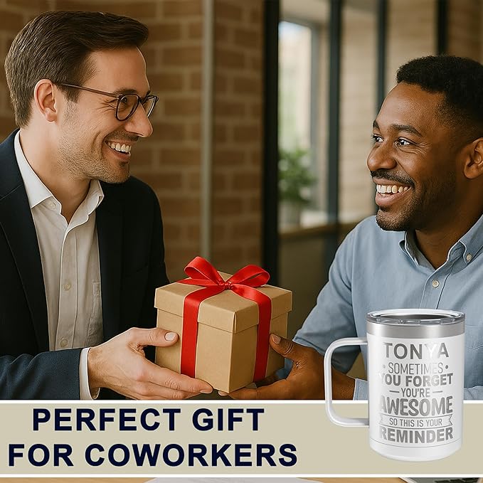 Personalized Inspirational Travel Coffee Mug, Inspirational Gifts for Men Dad Wife Sister Women, Custom Birthday For Him Her, Customized You?셱e Awesome Tumbler, Teacher Coworker Gifts15oz White
