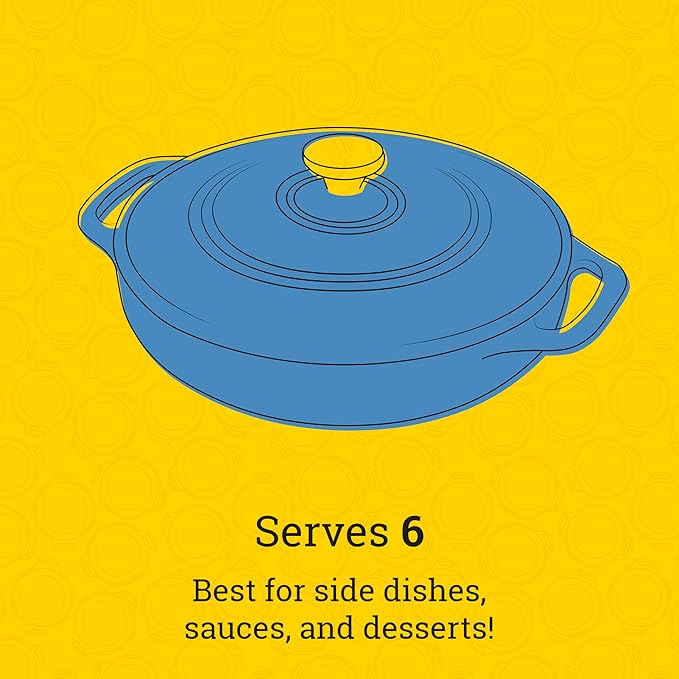 Lodge 3.6 Quart Enameled Cast Iron Oval Casserole With Lid ??Dual Handles ??Oven Safe up to 500째 F or on Stovetop - Use to Marinate, Cook, Bake, Refrigerate and Serve ??Caribbean Blue