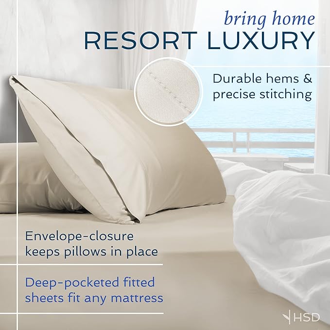 Hotel Sheets Direct 4 Piece Bed Sheet Set California King, 100% Viscose Derived from Bamboo Sheets Set with 2 Pillowcases, Cooling & Breathable Luxury Bedding, Moisture-Wicking & Silky Soft, Navy Blue