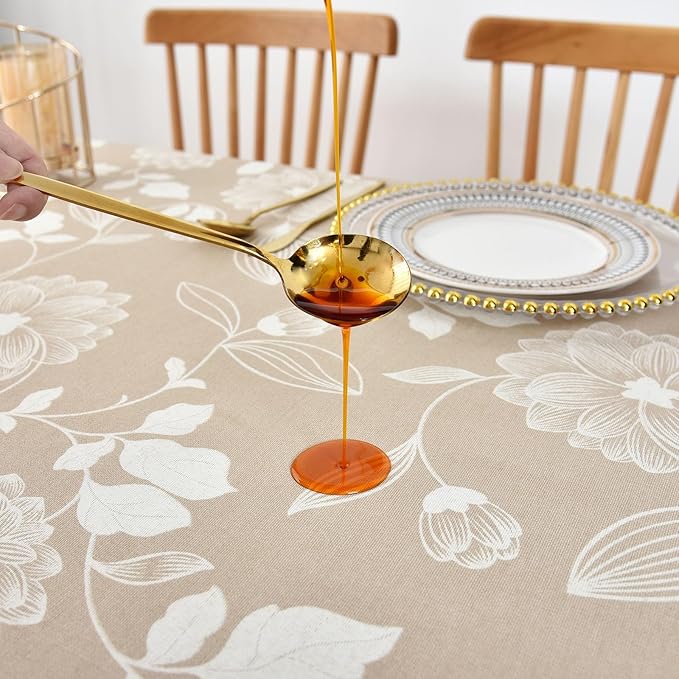 LOHASCASA Heavy Duty Vinyl Oilcloth Tablecloth PVC Waterproof Plastic Wipeable Spillproof Peva Tablecloth for Spring Outdoor Camping Picnic Oblong 54x84 Inch