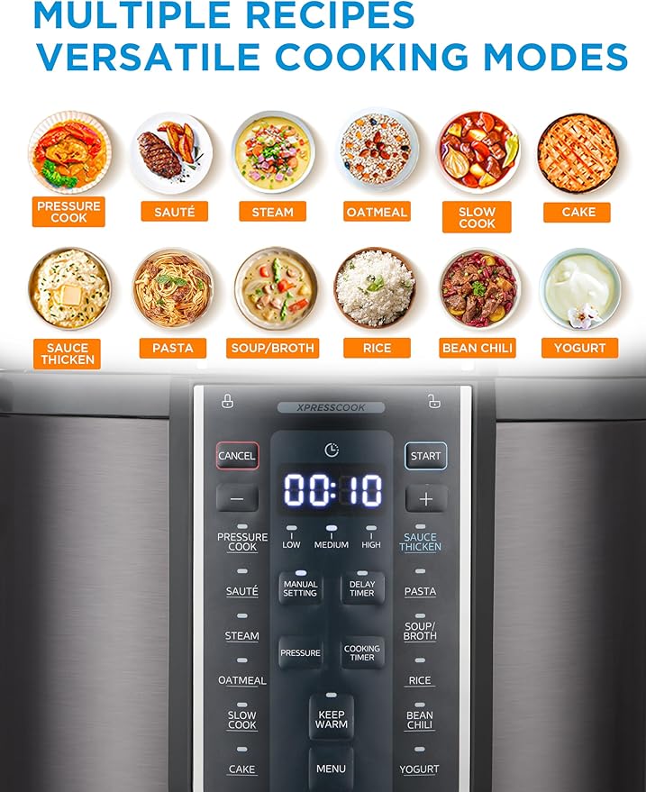 Midea 12-in-1 Electric Pressure Cooker, 8 Quarts, 12 Presets, Multi-Functional Programmable Slow Cooker, Rice Cooker, Steamer, Saut챕 Pan, Yogurt Maker, and More, Stainless Steel