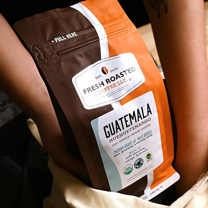Fresh Roasted Coffee, USDA Organic Peru | 3rd Party Tested for Pesticides, Mold, Mycotoxins, Kosher | 100% Arabica, Specialty Grade, Med Roast 12 oz Whole Bean