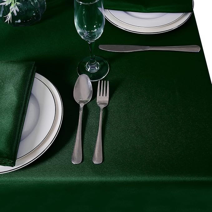Cupuamon Square Tablecloth 52x52 inch Washable Polyester Fabric Table Cloth for Wedding Party Dining Banquet Decoration（52x52,Hunter）