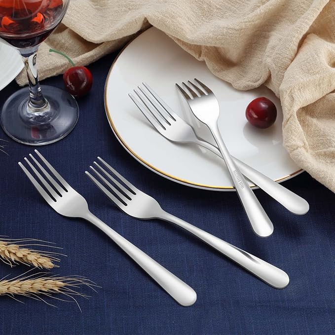 36-Piece Dinner Forks Set, Funnydin 7.1" Inches Stainless Steel Forks Silverware, Durable Table Forks Set, Use for Home, Kitchen and Restaurant - Mirror Polished, Dishwasher Safe