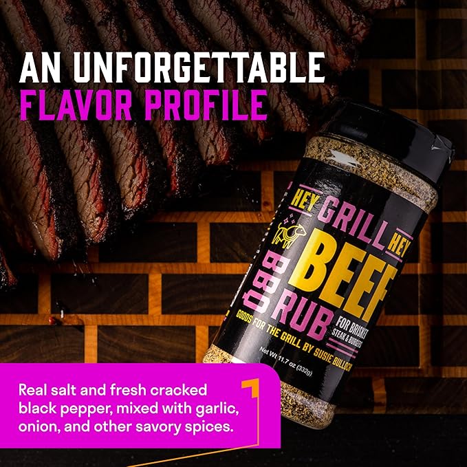 Hey Grill Hey | Beef Rub | Steak Seasoning | Brisket Rub | Burger Seasoning, Veggies and More | NBBQA Award Winning BBQ Blend | 11.7oz