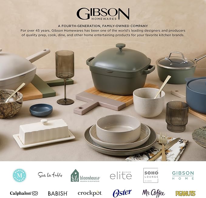 Gibson Elite Soho Lounge 16-Piece Round Reactive Glaze Stoneware Dinnerware Set, Service for 4 ??Teal Plates and Bowls