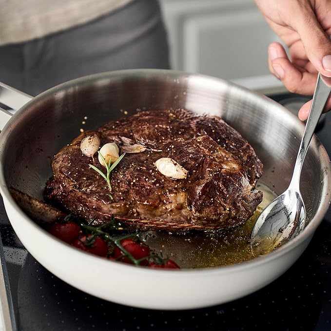 ZWILLING Pure 9.5-inch Stainless Steel Fry Pan, Ivory