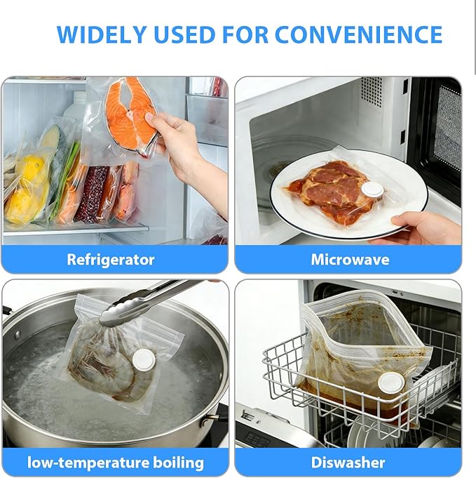 MOMODA Sous Vide Cooking Bags - Set of 20 | BPA-Free Reusable Vacuum Seal Bags (20 Large)
