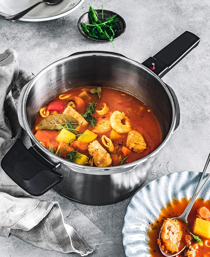 Fissler Vitaquick Premium Pressure Cooker Set, 6.3 Quart and Glass Lid