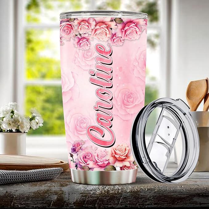 WONWIX Personalized Tumbler Gifts for Book Lover Women Insulated 20oz Stainless Steel Mug Water Bottle Gift Girls, Reading Coffee Cup Mugs Travel Christmas, Birthday, Mother's Day, Valentine