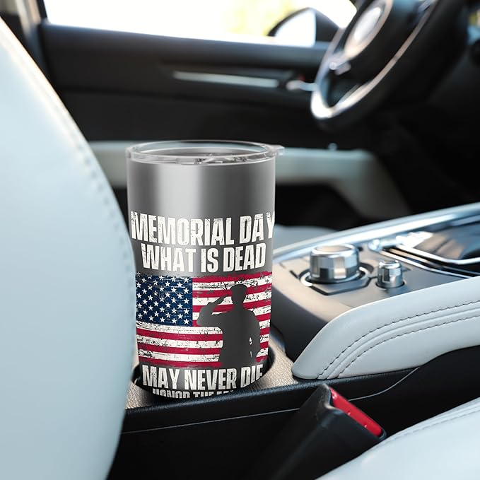 Honor The Fallen - Patriotic America Veterans Memorial Day Stainless Steel Insulated Tumbler