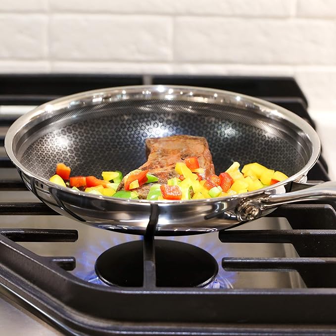 Black Cube Quick Release 12.5-Inch Nonstick Fry Pan - Stainless Steel Induction Frying Pan - Hybrid Cookware - Induction Cookware