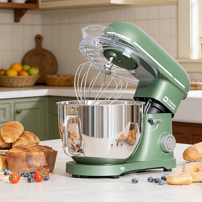 Kitchen in the box Stand Mixer - 8.5 Quart Electric Kitchen Standing Mixer 900 Watt for Heavy Bread Dough,Baking,Cake,Cream & Batters,Tilt Head Design (Green)