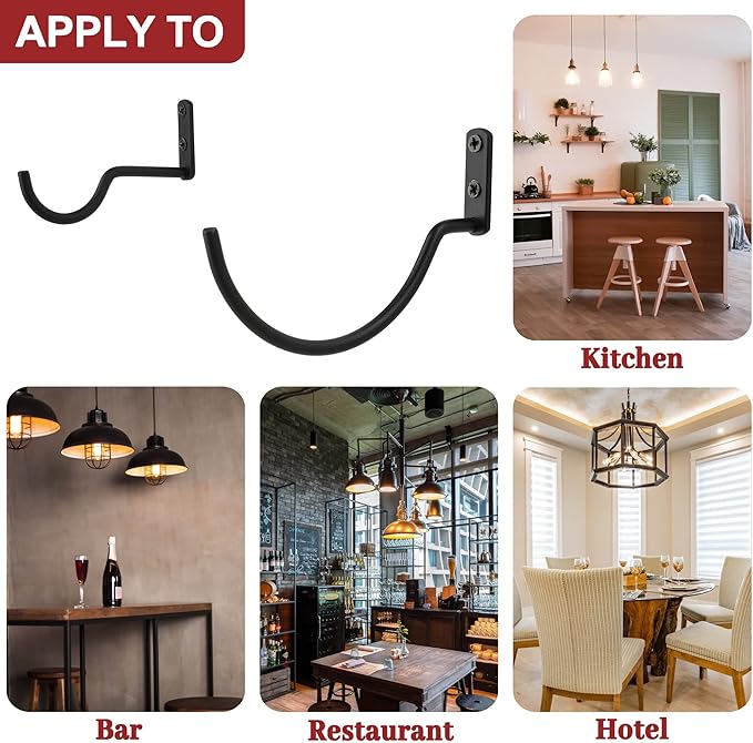 Wall-Mounted Wine Hook: Hanging Wine Bottle Wall Holder - Set of 3 Metal Wall Red Wine Rack Hooks