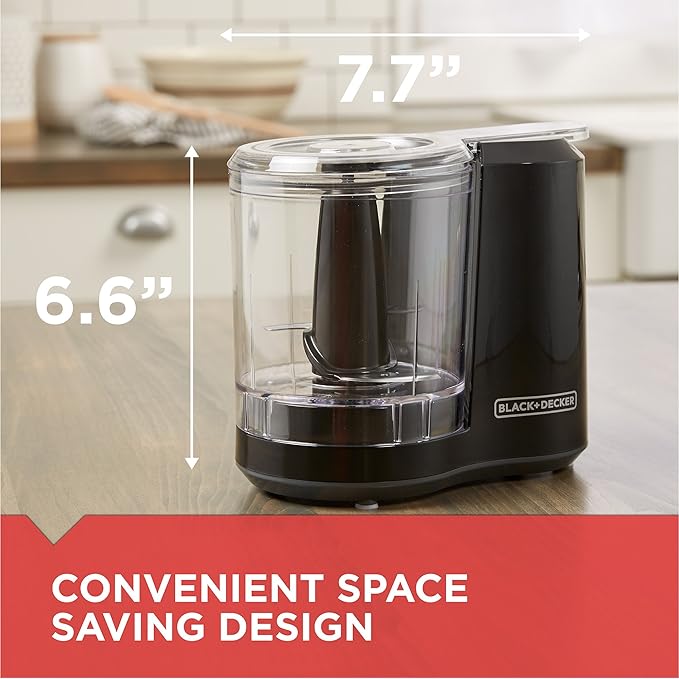 BLACK+DECKER 3-Cup Electric Food Chopper, HC300B, One Touch Pulse, 175W Motor, Stay-Sharp Blade, Dishwasher Safe (Pack of 2)