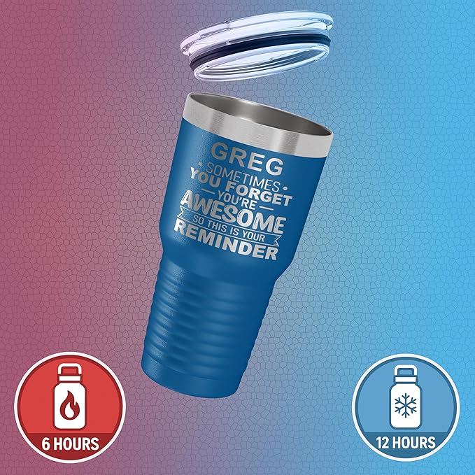 Personalized Inspirational Tumbler, Inspirational Gifts for Men Dad Father Wife Sister Women, Cusom Birthday For Him Her, Customized You?셱e Awesome Tumbler, Teacher Coworker Gifts 30oz Royal Blue
