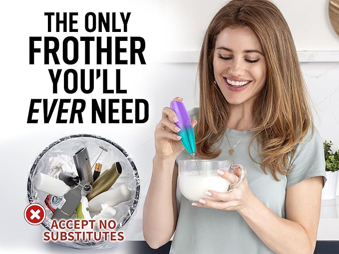 Zulay Kitchen Executive Series Luxury Gift Milk Frother ??Handheld Electric Foam Maker for Coffee, Lattes & Hot Chocolate ??Deluxe Finish, Ideal Gift for Coffee Lovers