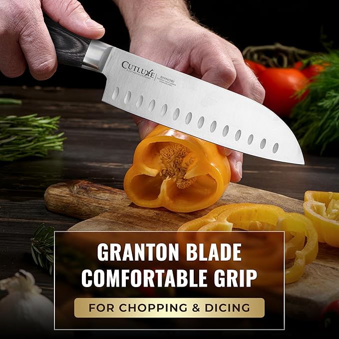 Cutluxe 5-Piece Chef Knife Set ??Ultra Sharp Japanese Kitchen Knives, High Carbon Stainless Steel Blades, Full Tang Pakkawood Handles ??Shinobi Series