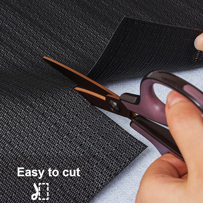 Myir JUN Table Runner, Vinyl Table Runner Indoor Arbitrarily Cropped Runner for Table Heatproof for Home Party (Black, 12 x 94 inch)