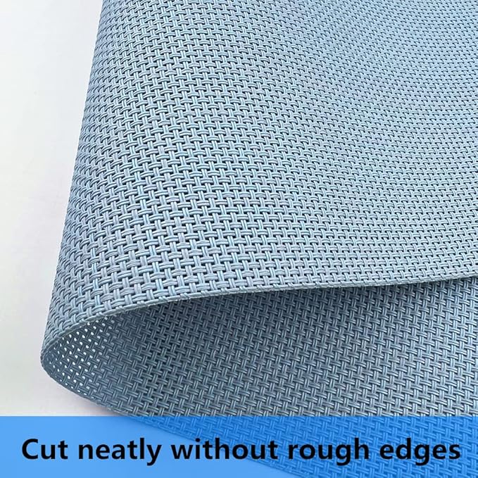 WAZAIGUR Placemats,Easy to Clean Crisscross Woven Vinyl Place Mats Durable Non-Slip Heat Resistant Table Mats,Placemats for Kitchen Table (Nattier Blue, 4)