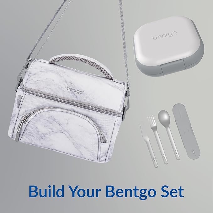 Bentgo Chill Mini Leak-Proof Lunch Box ??Built-In Ice Pack Keeps Food Cold, 2.7-Cup Capacity for Snacks or a Sandwich, 3 or 4 Compartments, PFAS & BPA-Free, Ideal for Adults & Kids 3+ (Crisp Grays)