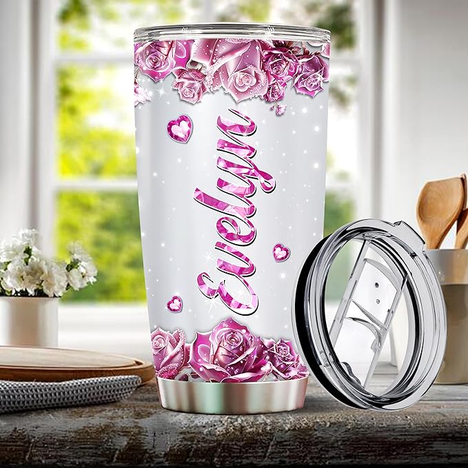 WONWIX Personalized Llama Gifts for Women Girls Wife Daughter, Insulated Stainless Steel 20oz Tumbler, Coffee Cup Travel Mug Llamas Gift for Animal Lover, Christmas Birthday Mother's Day Valentine