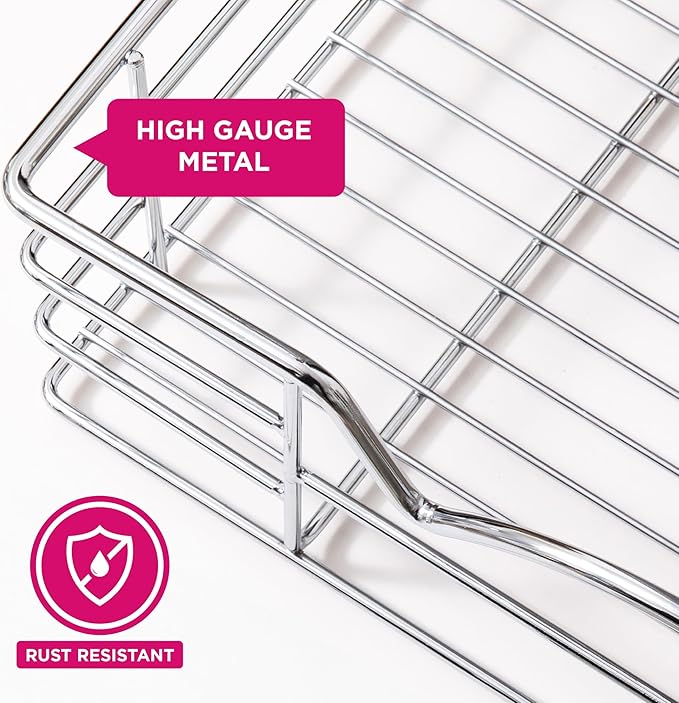 HOLDN??STORAGE Heavy-Duty Premium Collection Pull Out Cabinet Organizer, Cabinet Drawer Slide Outs, Lifetime Limited Warranty - Basket Size 28" W x 21" D x 5" H, Anti-Rust Chrome Finish
