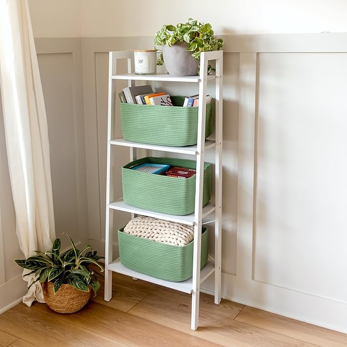 NaturalCozy Storage Baskets 16.8?쓝13?쓝7.6??Cotton Rope Woven Baskets for Organizing 3-Pack | Toy Storage Bins | Basket for Shelves, Laundry, Blanket, Clothes, Closet, Kitchen, Bathroom, Gifts