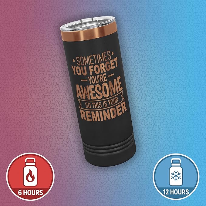 Spotted Dog Company Inspirational Tumbler, Inspirational Gifts for Men Dad Father Wife Sister Women, Birthday For Him Her, You?셱e Awesome Tumbler, Teacher Coworker Gifts 22oz Black Copper