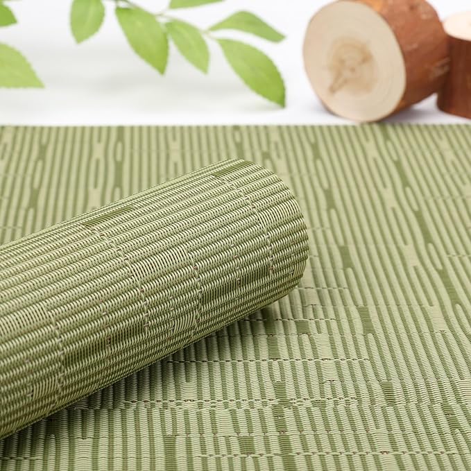 Myir JUN Table Runner, Vinyl Table Runner Indoor 72 Inch Long Arbitrarily Cropped Runner for Table Heatproof for Home Party (Green, 12 x 72 inch)