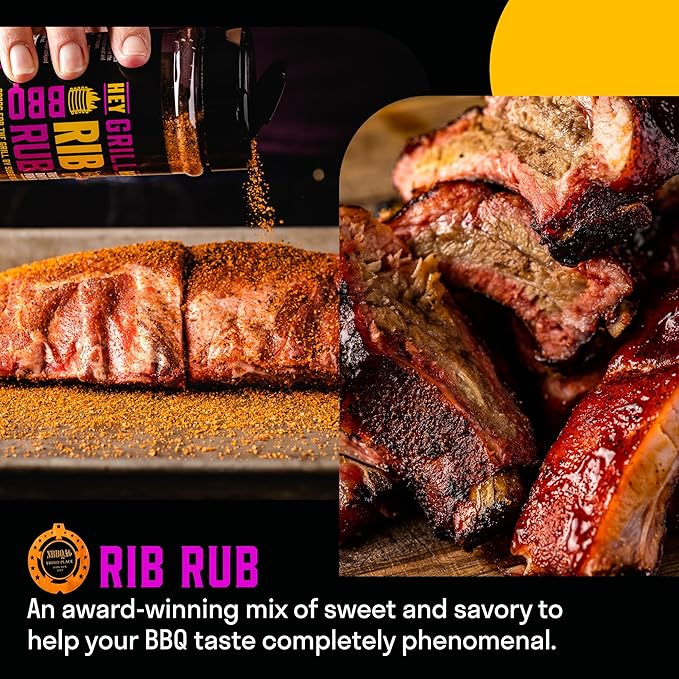 Hey Grill Hey | Rib Rub | BBQ Rub | Rib Seasoning | Beef & Pork Seasoning | BBQ Chicken and More | NBBQA Award Winning Barbeque Blend | 10.4oz