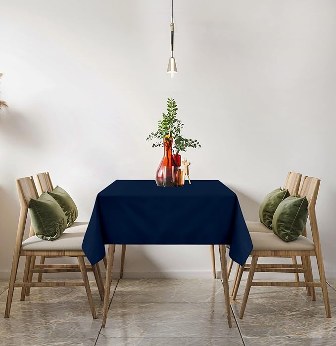 Utopia Kitchen Rectangle Table Cloth 2 Pack(60x102 Inches, Navy Blue), Tablecloth Machine Washable, Polyester Table Cover for Dining, Buffet Parties, Picnics, Events, Weddings and Restaurants