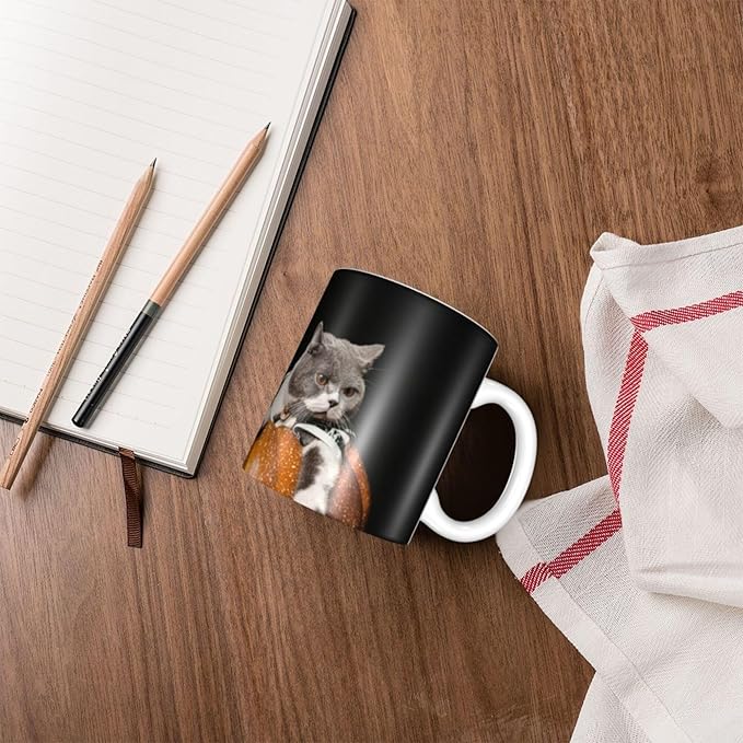 Customizable Mugs and Coffee Cups with Various Creative Designs Customize Your Photos Images Texts Partial or Full-Size Printing (Full-Width, White)