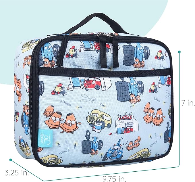 Wildkin JumpOff Jo Insulated Lunch Box ??Durable, Reusable for Kids ??Jo's Garage