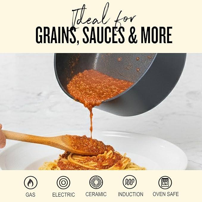 Alva Maestro Ceramic Nonstick Cookware Set ??4.5-Qt Stock Pot & 2-Qt Saucepan with Lids | PFAS-Free, Non-Toxic, Oven Safe to 400째F | Even Heat, Dishwasher Safe | Belgian Design