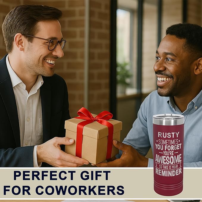 Personalized Inspirational Tumbler, Inspirational Gifts for Men Dad Father Wife Sister Women, Custom Birthday For Him Her, Customized You?셱e Awesome Tumbler, Teacher Coworker Gifts 22oz Maroon