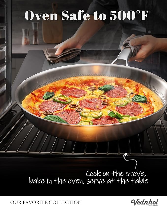 Titanium Pan, 12 Inch Pure Titanium Hammered Pro with Lid, Non Stick Skillet for Cooking, Non-Toxic, PFAS/PFOA/PTFE Free Cookware, Dishwasher&Oven Safe, Kitchen Induction Compatible