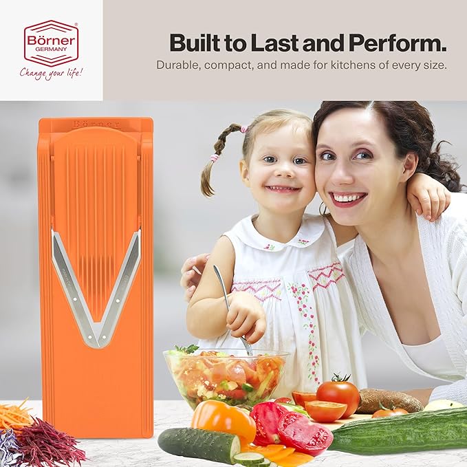 Swissmar Borner V-1001 V-Slicer Plus Mandoline 5 Piece Set (Orange)