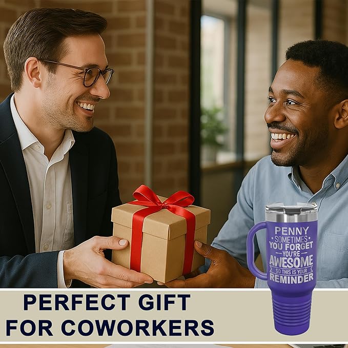 Personalized Inspirational Tumbler, Inspirational Gifts for Men Dad Father Wife Sister Women, Custom Birthday For Him Her, Customized You?셱e Awesome Tumbler, Teacher Coworker Gifts 40oz Purple