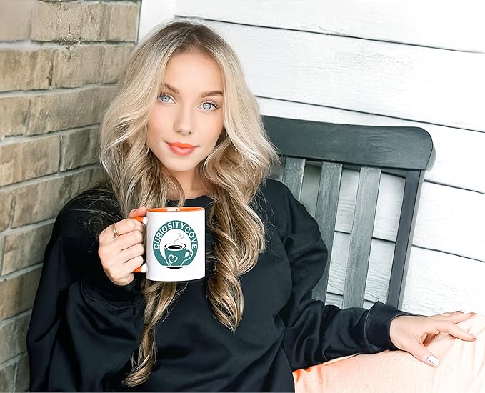 Personalized Coffee Mug | Custom Photo, Text, or Logo Cup (11oz, Orange Rim, Inner, and Handle) |Dishwasher & Microwave Safe |Unique Gift for Men & Women ?밫aza Personalizada