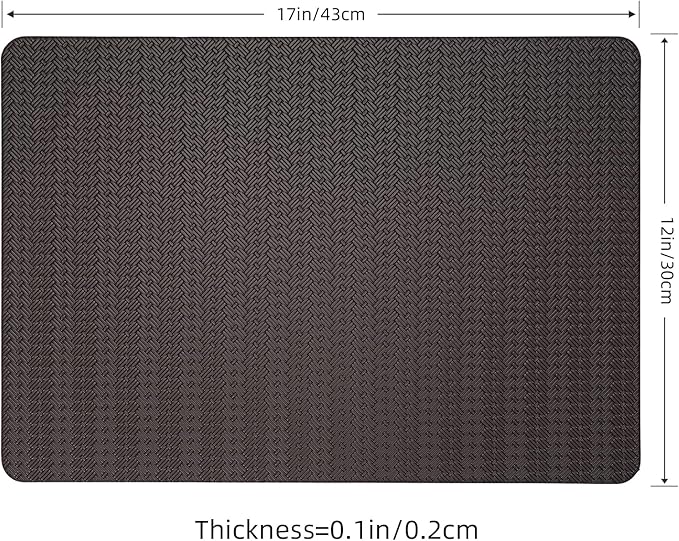PROMATTOO Faux Leather Placemats Set of 6 – 17x12 Inch Vinyl Table Mats, Heat Resistant, Non Slip, Wipeable & Washable, Easy to Clean Dining Table Decor for Kitchen & Dining Room （Dark Brownish Black）