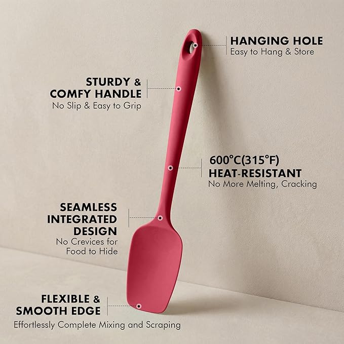 2 Pieces Silicone Spatula Set: Ironberry 600쨘F Heat Resistant Food Grade Cooking & Baking Utensils, Kitchen Flexible Nonstick Rubber Scraper for Scraping, Mixing, Scrambling, Flipping (Multicolor 1)