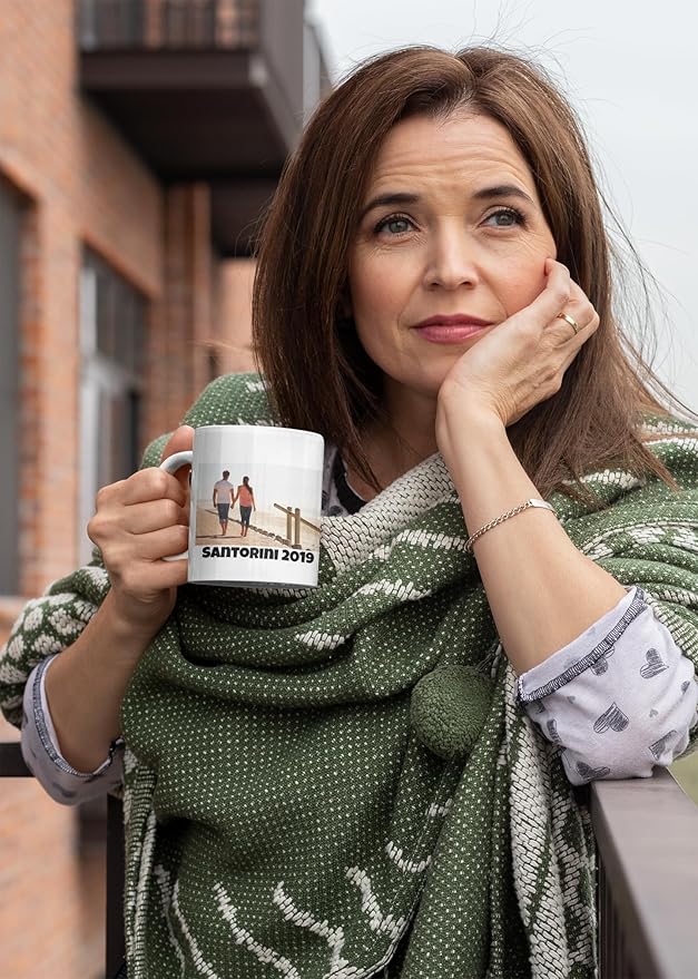 Personalized Coffee Mug | Custom Photo, Text, or Logo Cup (11oz, White Rim, Inner, and Handle) |Dishwasher & Microwave Safe |Unique Gift for Men & Women ?밫aza Personalizada