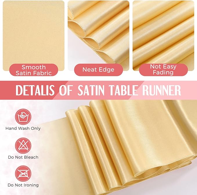 Tudomro 16 Pieces Pink and Gold Disposable Plastic Tablecloths and Satin Table Runner Set 54x108 Inch Tablecloth 12x108 Inch Table Runners for New Year Wedding Birthday Baby Shower Graduation
