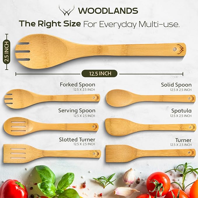 Wooden Spoons for Cooking set of 6 ??Premium Wooden Spoons and Wooden Utensil set for everyday use ??Versatile Cooking utensils set safe for nonstick pans ??Durable wooden spoon kitchen utensils set