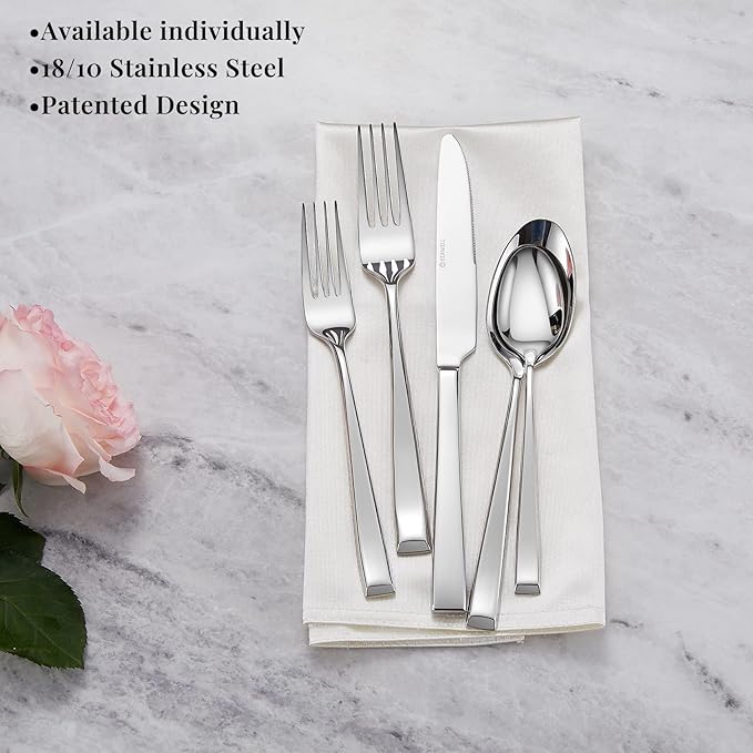 KEAWELL Premium Imperial 20-Piece Silverware Set, Service for 4 ??Heavy Duty 18/10 Stainless Steel Flatware, Dishwasher Safe for Elegant Dining and Holiday Hosting (20, Silver)