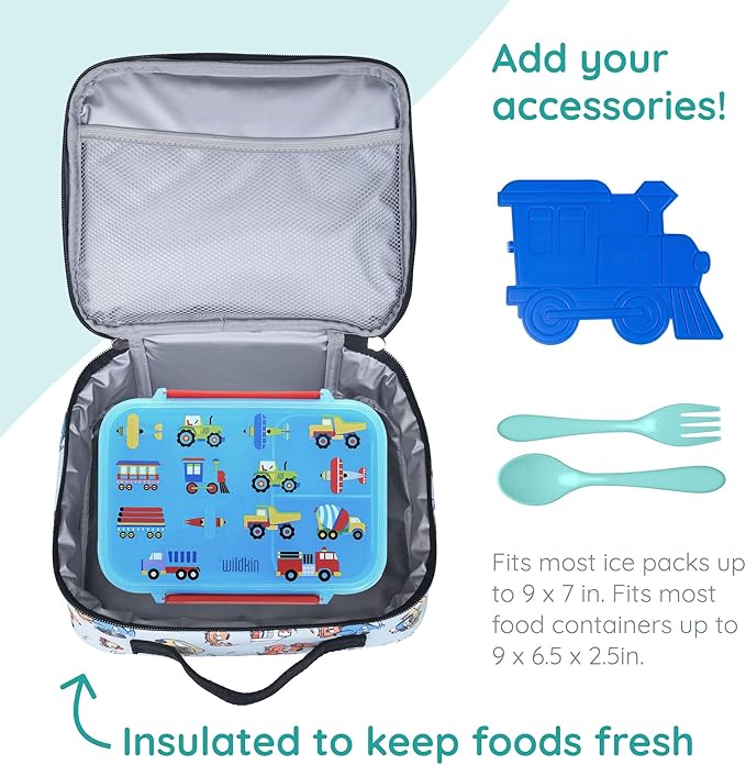 Wildkin JumpOff Jo Insulated Lunch Box ??Durable, Reusable for Kids ??Jo's Garage