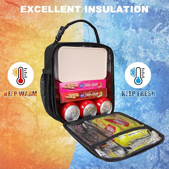 esouler Lunch Box for Men Women Adults Small Insulated lunch Tote Bag for Work Picnic Beach- Reusable Portable Lunch box