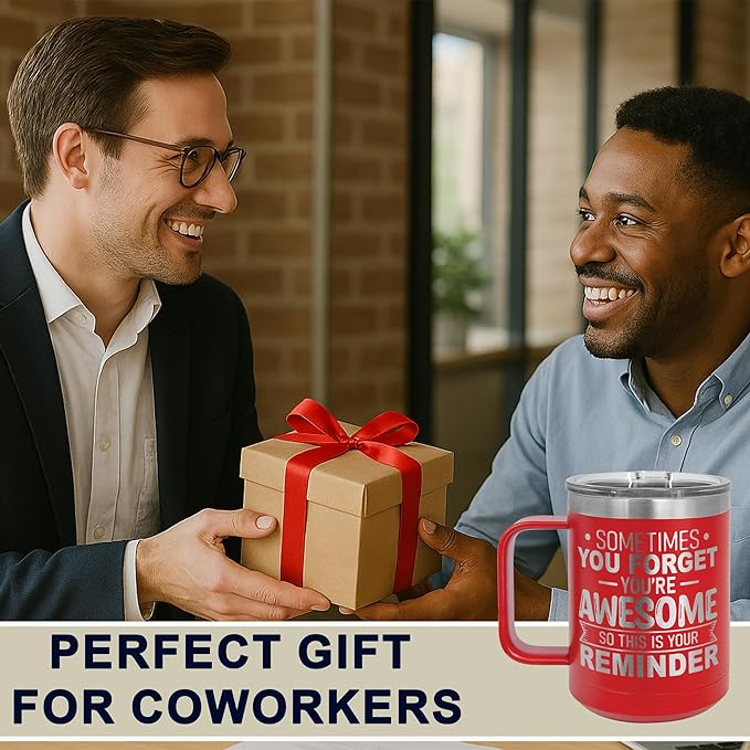 Spotted Dog Company Inspirational Travel Coffee Mug, Inspirational Gifts for Men Dad Father Wife Sister Women, Birthday For Him Her, You?셱e Awesome Tumbler, Teacher Coworker Gifts 15oz Red